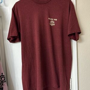 Men's Short-Sleeve Tee in Burgundy with 'Follow Your Sound' Graphic